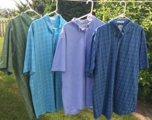 NWOT Lot Of 4 - LL Bean Men XL Tall Wrinkle Free Button Down Short Sleeve Shirts - Picture 1 of 10