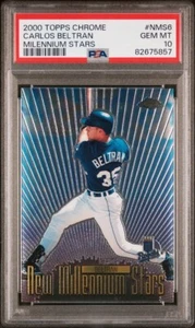 2000 TOPPS CHROME NEW MILLENNIUM STARS CARLOS BELTRAN #6 PSA 10 GEM MINT POP-3 - Picture 1 of 3