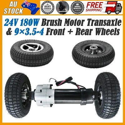 24V 180W Brush Motor Transaxle & Wheels For Mobility Scooter Lawn Mower Go Kart - image 1 of 4