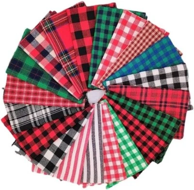 20pcs/Set 8"x8" Check Squares Plaid Cotton Fabric Sewing Patchwork 18x22" - Image 1 of 4