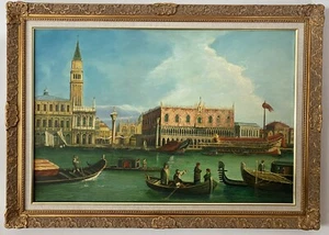 Large oil on canvas painting-Venice, Eternal Venice-ornate gold frame - Picture 1 of 3