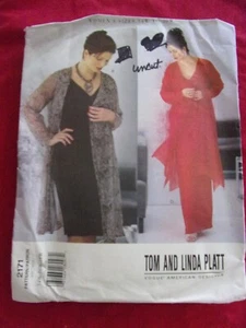 UNCUT VOGUE#2171 DESIGNER LINDA PLATT SZ 14W-16W-18W DRESS/DUSTERSEWING PATTERN - Picture 1 of 3