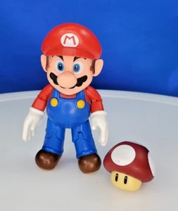 Super Mario Bros Mario 4" Figur World Of Nintendo Jakks Pacific mit Pilz - Bild 1 von 4