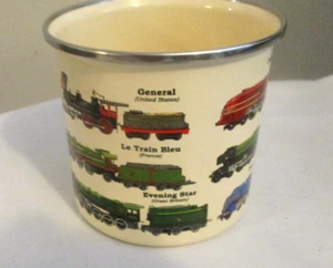 Trains Of The World Enameled Tin Mug - Picture 1 of 4