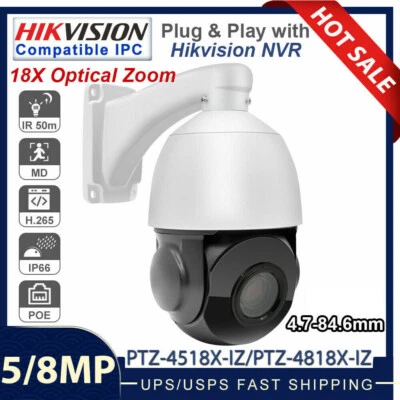 PANOEAGLE 5MP 8MP 360° 18X Zoom PTZ HIK Compatible POE Speed Dome Security IP Camera