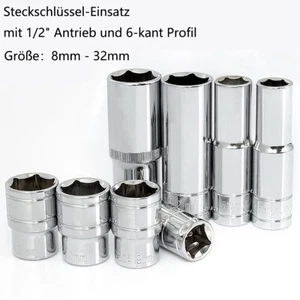 Stecknuss 8 mm - 32 mm 6-kant 1/2-Zoll Steckschlüssel Nuss - nach Wahl - CR-V - Picture 1 of 50