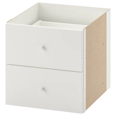 IKEA KALLAX Inserto Blanco Con 2 Cajones 13''x13'' Totalmente Nuevo 702.866.45 Foto 1 de 4