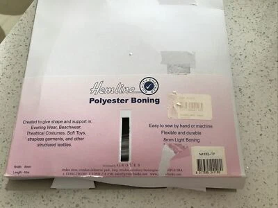 Hemline Polyester Boning 8mm Light Boning White X 10m - Image 1 of 3