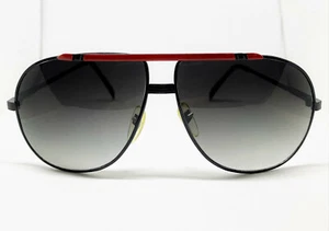 New True Vintage Red & black Aviator Sunglasses Scratched Lenses Sale 60mm - Picture 1 of 4