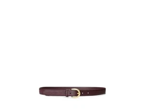 Lauren Ralph Lauren Charm Crosshatch Leather Belt, Vintage Burgundy, Large - Picture 1 of 1