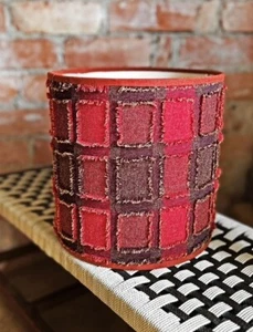 Retro Vintage 60's/70's Original MCM Mid Century Red & Brown Lampshade - Picture 1 of 6