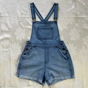 Hollister High Rise Mom Short Overalls Vintage Stretch Denim Jean Shortalls GUC - Picture 1 of 16