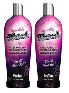 Pro Tan Incredibly Black 10X Double Dark Sunbed Bronzing Lotion Twin Pack Deal - Picture 1 of 3