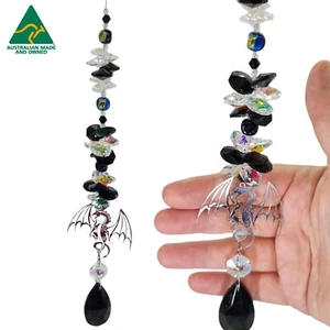 Black dragon Crystal Suncatcher gift. Made in AU, handmade rainbow suncatchers - Picture 1 of 16