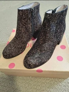 Gorman size 37 zipped ankle boots brown black leather NEW - Picture 1 of 6