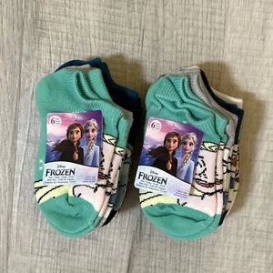 NEW Girls' Frozen 6pk No Show Socks - Blue/Gray, Size XS/S (12 PAIRS) LOT OF 2 - Picture 1 of 10