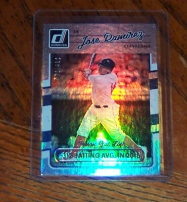 JOSE RAMIREZ 2017 Donruss Season STAT LINE  #02/312 Cleveland INDIANS  GUARDIANS - Image 1 of 3