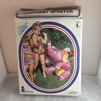 INTEX THE WET SET INFLATABLE PINK ELEPHANT SPRAYER VERY RARE 1997 Open Box - Image 1 of 4