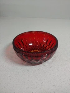 Vintage Indiana Glass Co. - Mt. Vernon Round Candy Dish - red ruby 5" - Picture 1 of 4