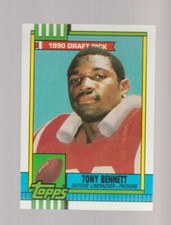 1990 Topps #138 Tony Bennett rookie card, Green Bay Packers star
