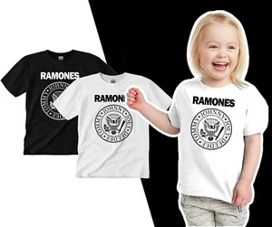 The Ramones 80's B&W Punk Rock Band T-shirt Tee KID TODDLER New - Picture 1 of 4