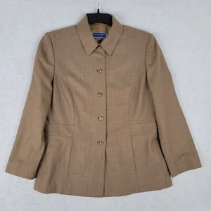 Austin Reed Jacket Blazer Coat Womens Large 16-40 Beige Italy Lined Vintage Wool - Picture 1 of 17