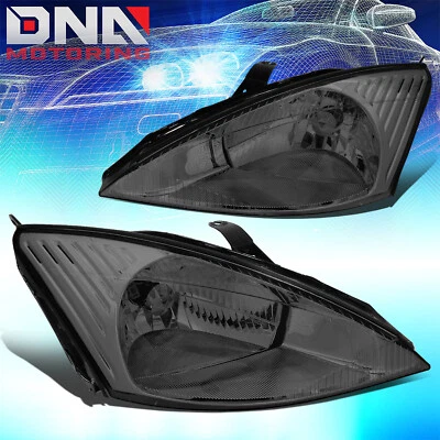 Для 2003-2004 Ford Focus хромированный корпус дымчатые линзы фары лампы слева + справа - Изображение 1 из 4