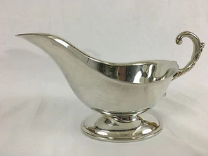 Barca salsa gravy vintage placcato argento 8-1/2" - Foto 1 di 7