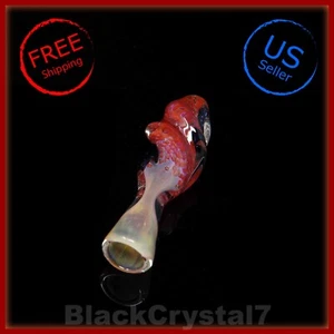 3.5 in Handmade Red Dichroic Premium Small Tobacco Smoking Bowl Glass Pipes - Picture 1 of 1