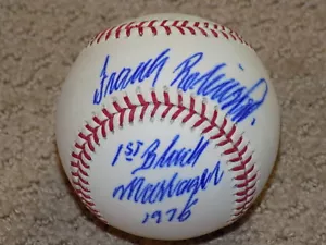 Frank Robinson OML signierter Baseball erster schwarzer Manager 1975 Inschrift JSA HOF - Bild 1 von 1