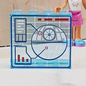 New LEGO Star Wars Death Star Tie Fighter Computer Screen Printed Trans Blue - Picture 1 of 1