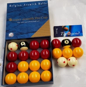 SUPER ARAMITH PRO CUP 2" REPLACEMENT POOL BALLS OR 1 7/8" CUE BALL IN STOCK - Picture 1 of 14