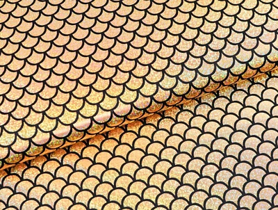 FOLIENJERSEY Stoff Schuppenoptik glänzend elastisch Kostüme GOLD EUR 11,98/m - Bild 1 von 2