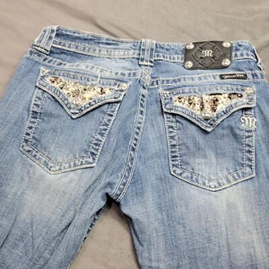 Miss Me Jeans Womens Bootcut Denim Size 31 With Embellished Pockets - Picture 1 of 9