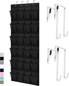 over the Door Shoe Organizer, 24 Large Breathable Mesh Pockets, Space Saving Han - Bild 1 von 12