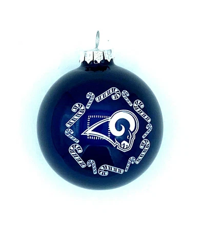 4 PACK LOS ANGELES RAMS 3" GLASS BALL XMAS CHRISTMAS ORNAMENTS FREE SHIP Cover