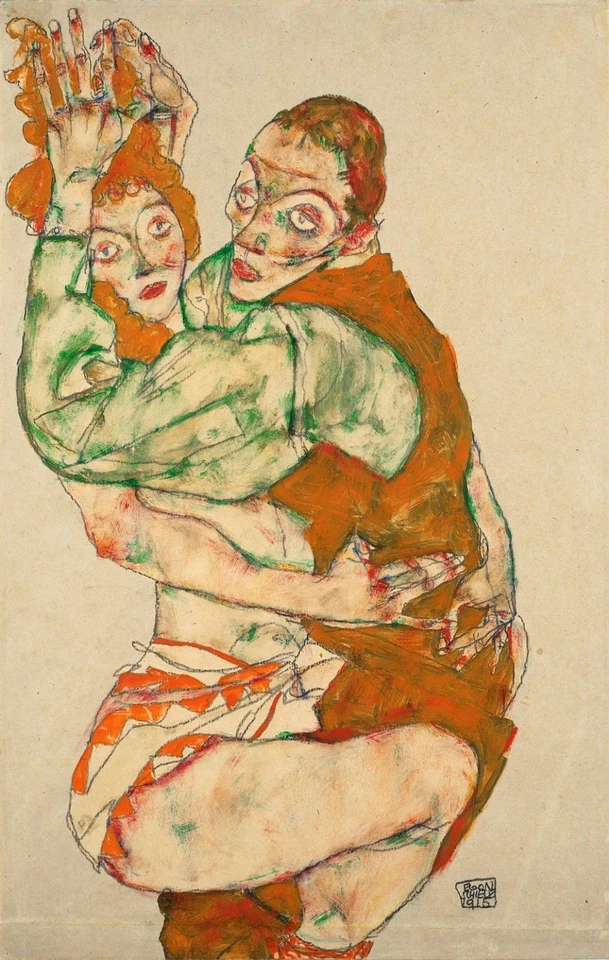 EGON SCHIELE LOVEMAKING EXPRESSIONISM ART GICLEE PRINT FINE CANVAS - Image 1 of 1