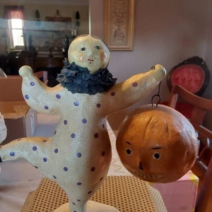 Seltener Midwest Nicol Sayre Halloween Clown mit Jaco-o-Lantern 2004 - Bild 1 von 4