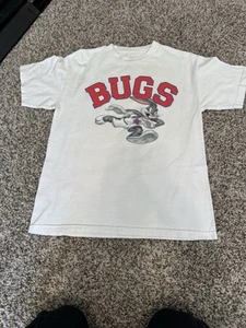 Vintage White Bugs Bunny Space Jam T Shirt Size M - Picture 1 of 5