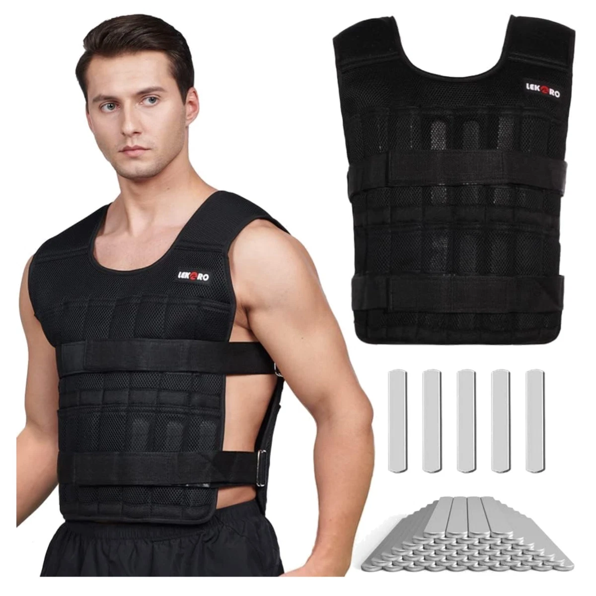Gewichtsweste Für Männer – 15,9 Kg Verstellbar, Aus 600D Nylon – Für Krafttraining, Laufen & Muskelaufbau