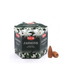 HEM Jasmine 80 Backflow Incense Cones Meditation Fragrance Reiki Yoga - Picture 1 of 2