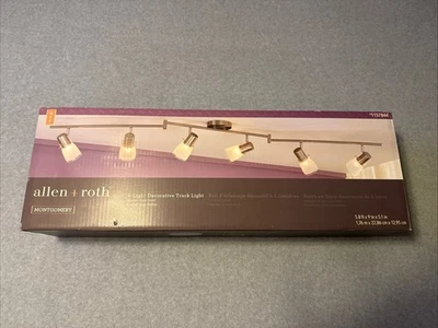 allen + roth 5.8 ft x 9in x 5.1 in  6-Light Brushed Steel Track Bar Montgomery - Image 1 of 2