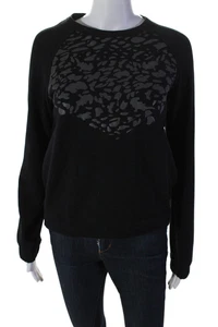 Lululemon Womens Graphic Textured Animal Print Sweatshirt Black Size M - Picture 1 of 4