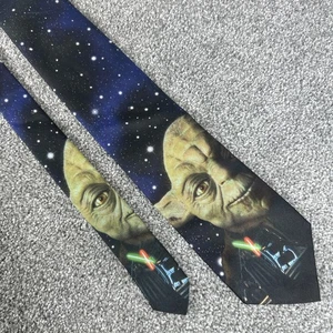 Vintage Ralph Marlin Yoda Tie USA 57"x4" Star Wars Darth Vader Luke Skywalker - Picture 1 of 7