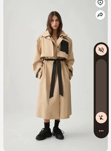 AJE Athletica Convertible Belted Trench Coat - Picture 1 of 5