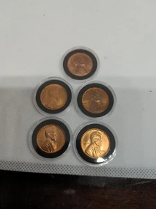 5 NM Pennies, 1940, 53, 55S, 57D, 57D - Picture 1 of 12