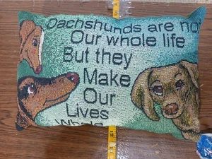 THE PERFECT Dachshund Dog LOVERS  Throw Pillow Tapestry Material 18” L Rectangle - Picture 1 of 1