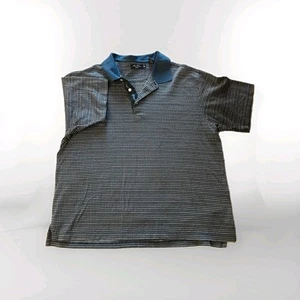 Alan Flusser Golf Shirt Mens XL Blue Floral Double Mercerized Cotton - Picture 1 of 4
