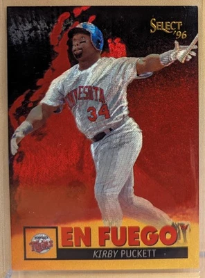 1996 Select EN FUEGO #14 Kirby Puckett Twins HOF RARE DUFEX MUSEUM INSERT - Image 1 of 2