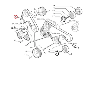 CINGHIA TRAPEZOIDALE FIAT MAREA - LANCIA KAPPA ORIGINALE 46439000 - Picture 1 of 1